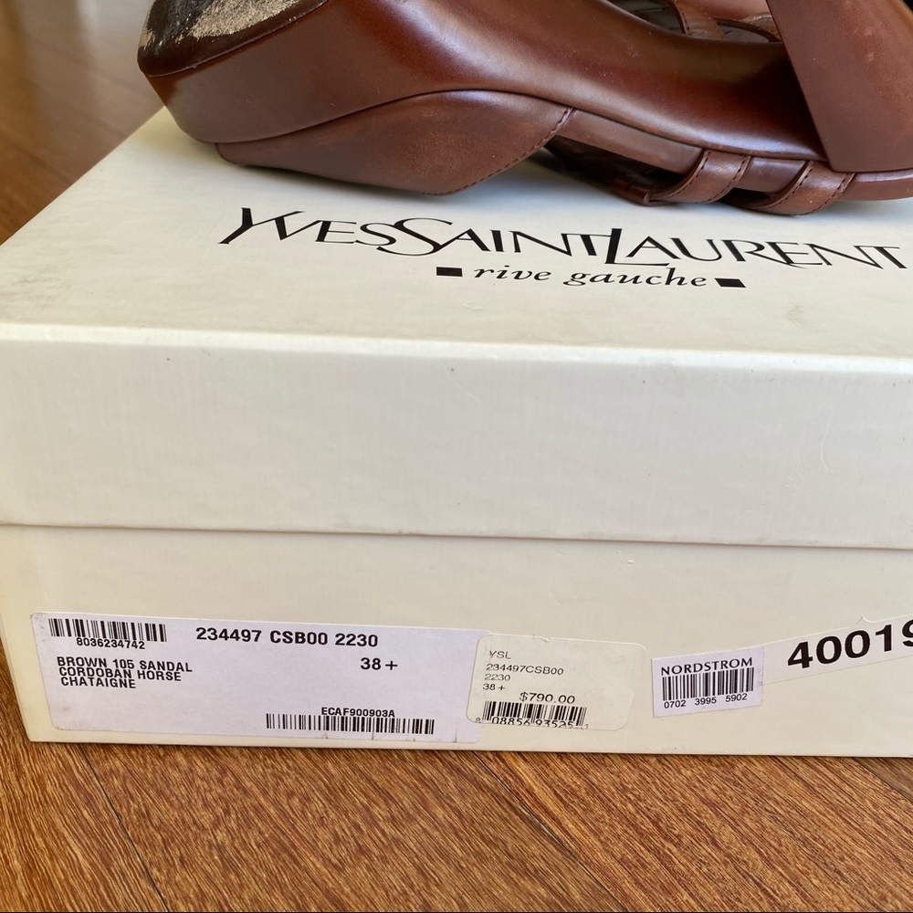 YSL Cognac Platform Heels - Picture 6 of 10